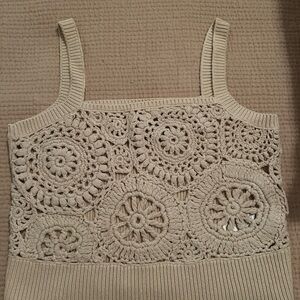 J Crew Cropped Crochet Tank Top Medium NWT